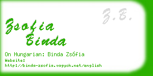 zsofia binda business card